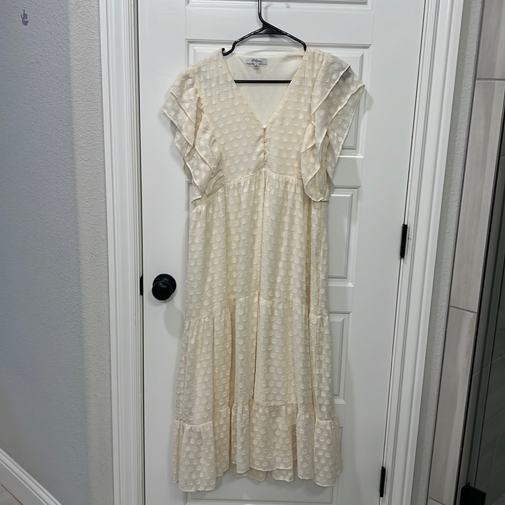 Cream dot dress